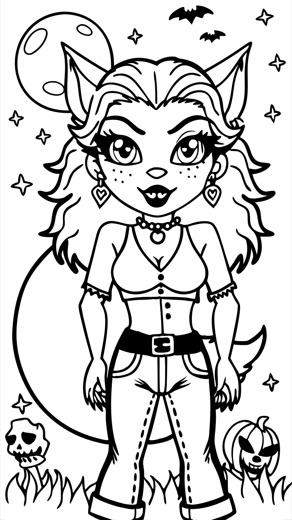 Página para colorear de Clawdeen Wolf